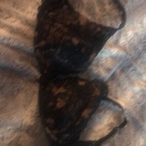 Victoria Secret black underwire lace padded bra